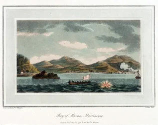 Zatoka Maran na Martynice. Litografia (56,6x43,4 cm) autorstwa wielebnego Coopera Willyamsa (1762-1816)