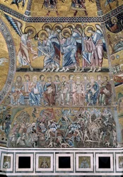 Sąd Ostateczny Szatan pożre dusze potępieńców - Fragment mozaik, ok.1270