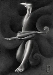 Elegancka, surrealistyczna postać