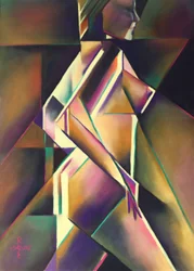 Geometryczna kobieta w ruchu