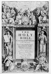 Frontyspis do „Pisma Świętego”, wyd. autor: Robert Barker, 1611