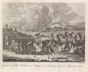 Książę William George Frederik w bitwie pod Lannoy, 1793 Bitwa księcia Fryderyka Orańskiego, przed Lannoy, 27. sierpnia 1793 (tytuł na obiekcie)