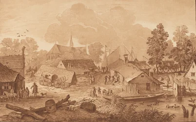 Wieś ze stawem, ok. godz. 1782.