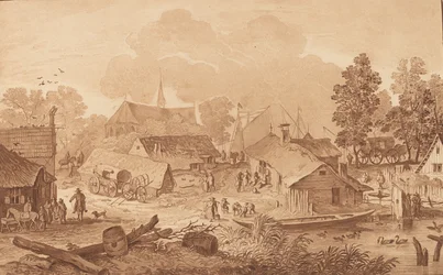 Wieś ze stawem, ok. godz. 1782.