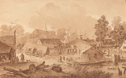 Wieś ze stawem, ok. godz. 1782.