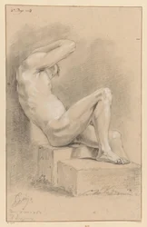 Siedzący mężczyzna nago, widok z boku (3 nagroda 1767)
