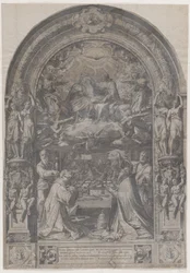 Koronacja Marii Panny ze świętym Wawrzyńcem, świętym Pawłem, świętym Piotrem i świętym Sykstusem, 1576.