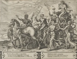 Triumf zazdrości, z Cyklu perypetii ludzkich spraw, tablica 4, 1564.