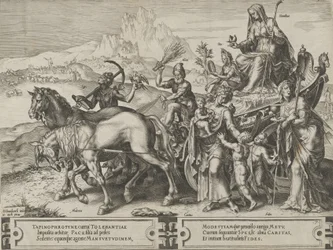 Triumf pokory z Cyklu perypetii ludzkich spraw, tablica 7, 1564.