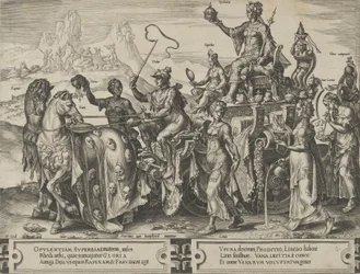 Triumf bogactw, z Cyklu perypetii ludzkich, tablica 2, 1564.