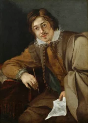 "" Autoportret "" (Autoportret) Obraz Cornelis Hermansz Saftleven (wersety 1607-1681) Olej na miedzi, wym. 21,1x15,5 cm Fondation Custodia