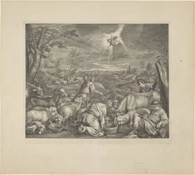 Abraham wyjeżdża do Sychem / Zwiastowanie pasterzom Biblia Królewska (tytuł serii)