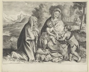 Pejzaż ze Świętą Rodziną, Janem Chrzcicielem i Elżbietą