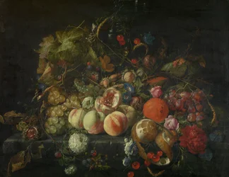 Martwa natura z kwiatami i owocami, ok. 1670 (olej na płótnie)