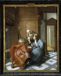 Litera. Obraz Cornelisa de Mana (1621-1706). Musee des Beaux Arts, Longchamp, Marsylia