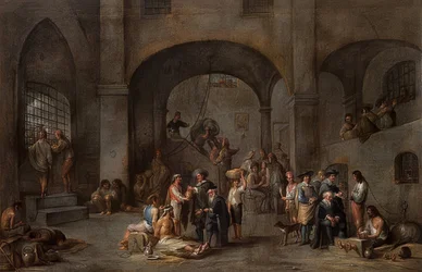 Wizyta u więźniów (z cyklu z Siedmioma Uczynkami Miłosierdzia). około 1640