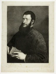 Portret poety Pietro Aretino, z Gabinetu Reynsta; Variarum imaginum a celeberrimis artificibus pictarum Caelaturae (Gabinet Reynsta: Ryciny różnych obrazów namalowanych przez znanych artystów)