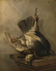 Martwa natura z dzięciołem i bekasem