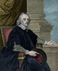 William Harvey (1578-1658), angielski lekarz, według obrazu Cornelius Jansen.