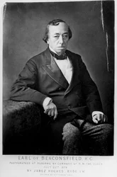 Benjamin Disraeli, 1. hrabia Beaconsfield 1804-1881, brytyjski konserwatywny mąż stanu, 1878