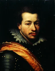 Portret mężczyzny w zbroi (olej na panelu)