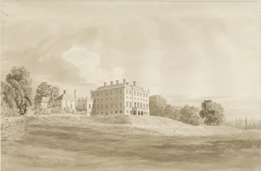 Patshull House: rysunek w sepii, sierpień 1820