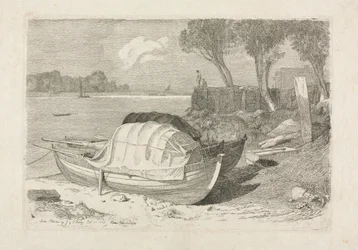 Dwie łodzie rybackie na plaży, 1809.