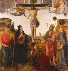 Ukrzyżowanie z Madonną, św. Jan Chrzciciel, Maria Magdalena, Andrzej i Franciszek, 1503