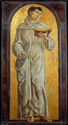 Święty Antoni Padewski czytanie (san antonio di padova) Obraz na drewnie Cosme Tura (1430-1495) Nd. 0,71x0,31 m²