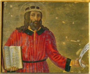 Król David Predella Panel Ołtarza.