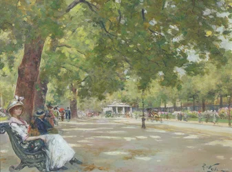 Eleganckie figury, Rotten Row, Hyde Park, Londyn (olej na płótnie)