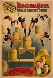Ringling Bros, najwspanialsze pokazy na świecie bracia Raschetta, wspaniali skoczkowie salto, ca. 1900