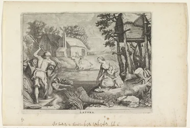 Leto (Latona) zamienia Lycians w żaby Metamorfozy Owidiusza (tytuł serii)