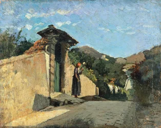 Studium pejzażu, ok. 1861, Cristiano Banti (1824-1904), olej na płótnie na płycie