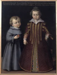 Portret Franciszka i Katarzyny Medycejskiej (Francesco et Caterina de Medici), dzieci Ferdynanda (olej na płótnie)