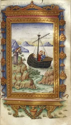 Ojnone pogrążona w żałobie na widok Parysa z Heleną, ilustracja do „Heroid” Owidiusza, 1485-1499