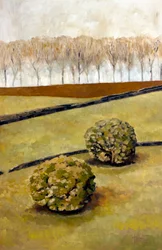 Widzowie, Cotswolds, 2010 (olej na papierze)