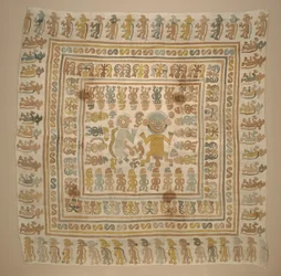Panel z tkaniny "więzień", ok. 1300-1470 (bawełna i barwniki)