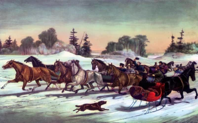Kłusem Pęknięcia na śniegu, 1858.