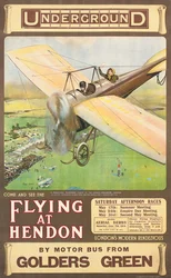 „Latający w Hendon”, plakat reklamowy, 1914