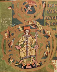 Ms XIV A 13-1 Św. Wacław (907-929) z Kodeksu Wyszehradzkiego, ok. 1085