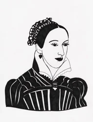 Maria Królowa Szkotów, 2017 (flamaster na papierze)