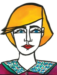 Princess Di Hair, 2024 (pióro z farbą na papierze)