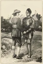 Hopeful and Christian from The Pilgrims Progress From This World, To That Co Ma przyjść Johna Bunyana (1628-1688) ilustracja Thomasa Dalziela (1823-1906) Hopeful z miasta Vanity dołącza do C