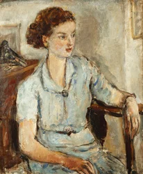 Portret siedzącej dziewczyny, ok. 1925 (olej na płótnie)
