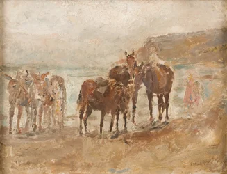 Zatoka Robin Hooda z osłami, ok. 1935 (olej na płycie)