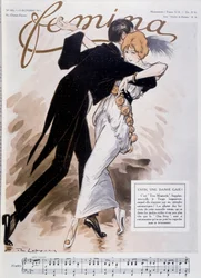 Para tańcząca tango - ilustracja Daniela De Losques (Henri Casimir Paul Thouroude) (1880-1915) - w „”Femina”” z 15.10.1913