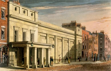 Regency Theatre, Londyn, 1826 (akwatinta ręcznie kolorowana)