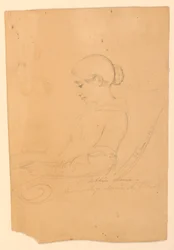 Rysunek, Annie A Brush, siedząca, 22 września 1841 r.