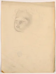 Rysunek śpiącego dziecka, 1840-45